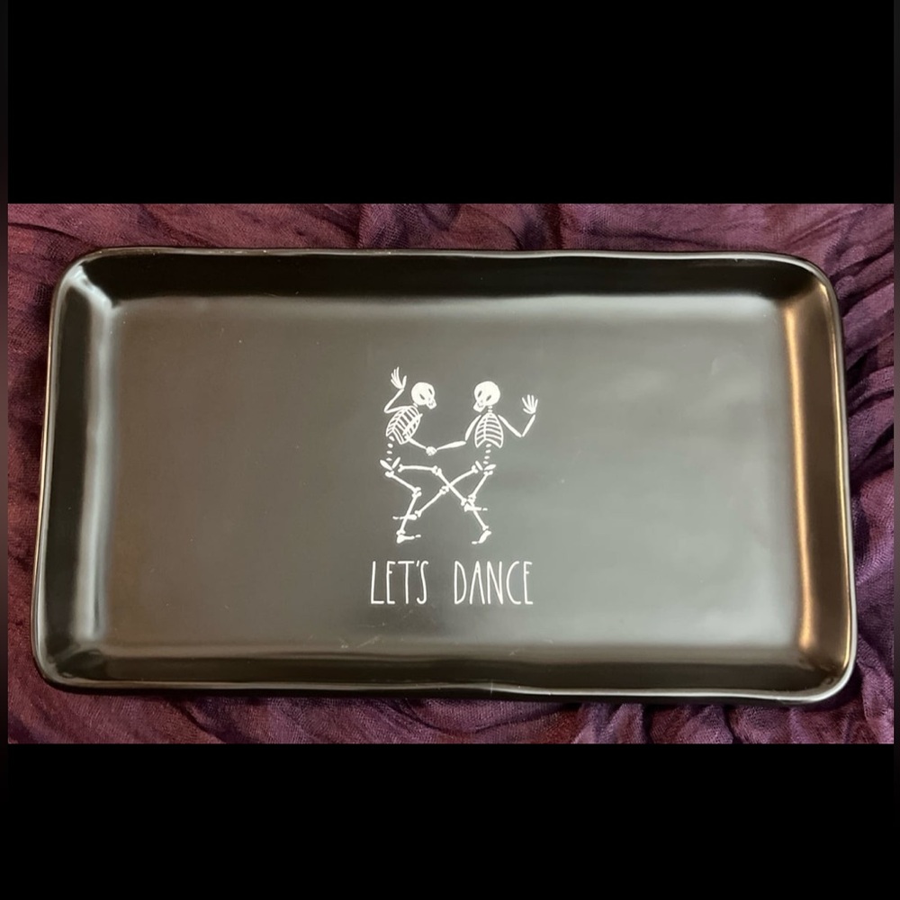 Rae Dunn “Let’s Dance” Skeleton Black Tray